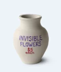 krem renk invisible flowers terakota toprak dekoratif obje